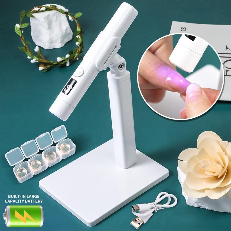 360° Rotating Handheld Nail Phototherapy Lamp with Straight Lamp Bracket  Multifunctional Bracket Nail Plate Baking Lamp