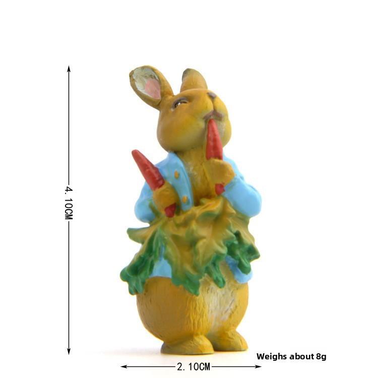 Peter Rabbit Cartoon Resin Statue With Carrot And Hat For Home Garden Ornament Carrot