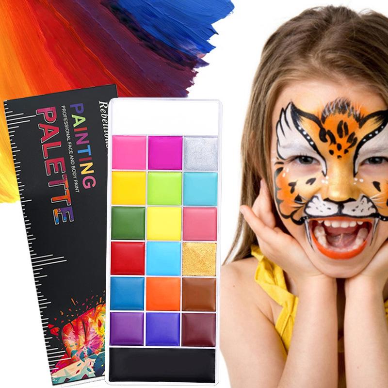 20-Color Oil-Based Face & Body Paint for Halloween & Christmas Makeup