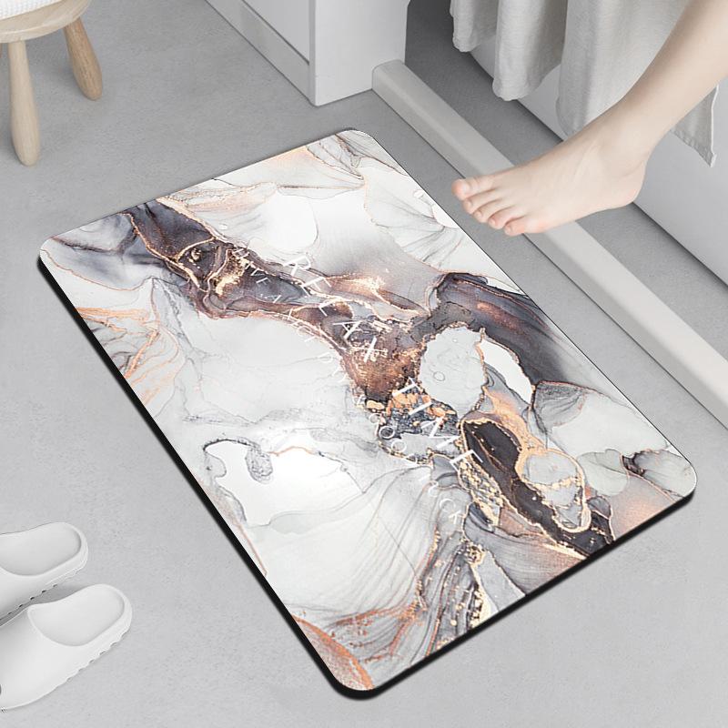 Nordic Light Luxury Style Bathroom Diatom Mud Water Absorption Pad Toilet Foot Pad Household Bathroom Door Rubber Anti Slip Floor Mat