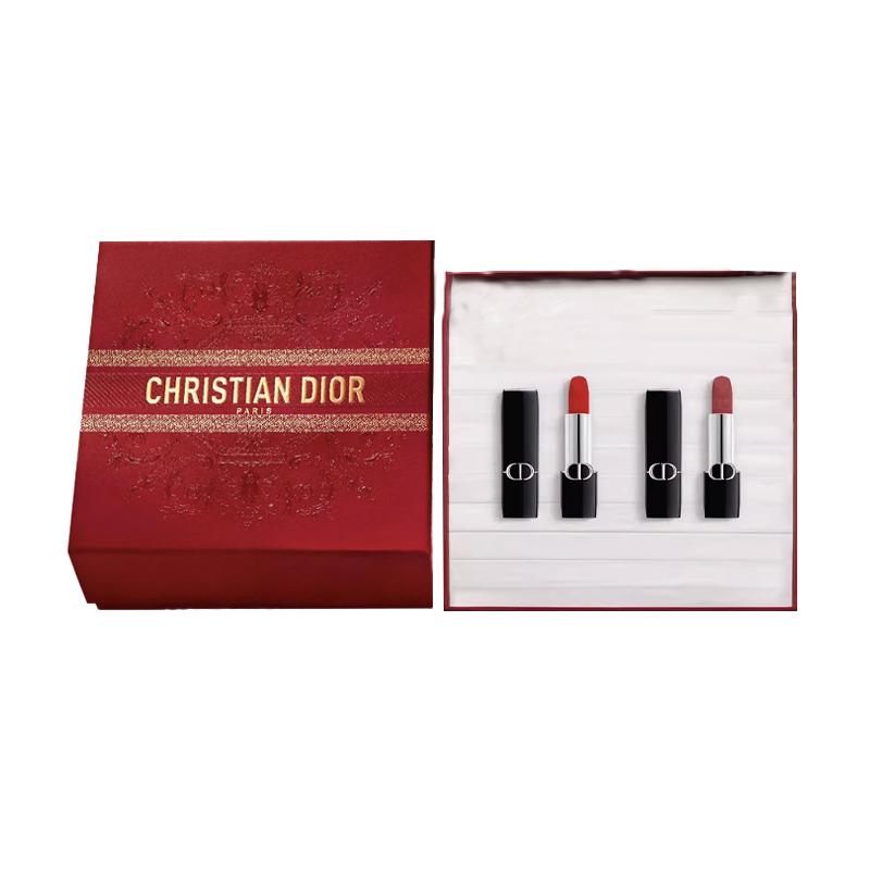 

DIOR Lipstick Vibrant Blue Gold Dual Pack Makeup Set Lucky Gift Limited Gift Box Velvet Smoothly Holds Makeup with a High-Level Feel and Does Not Get синий