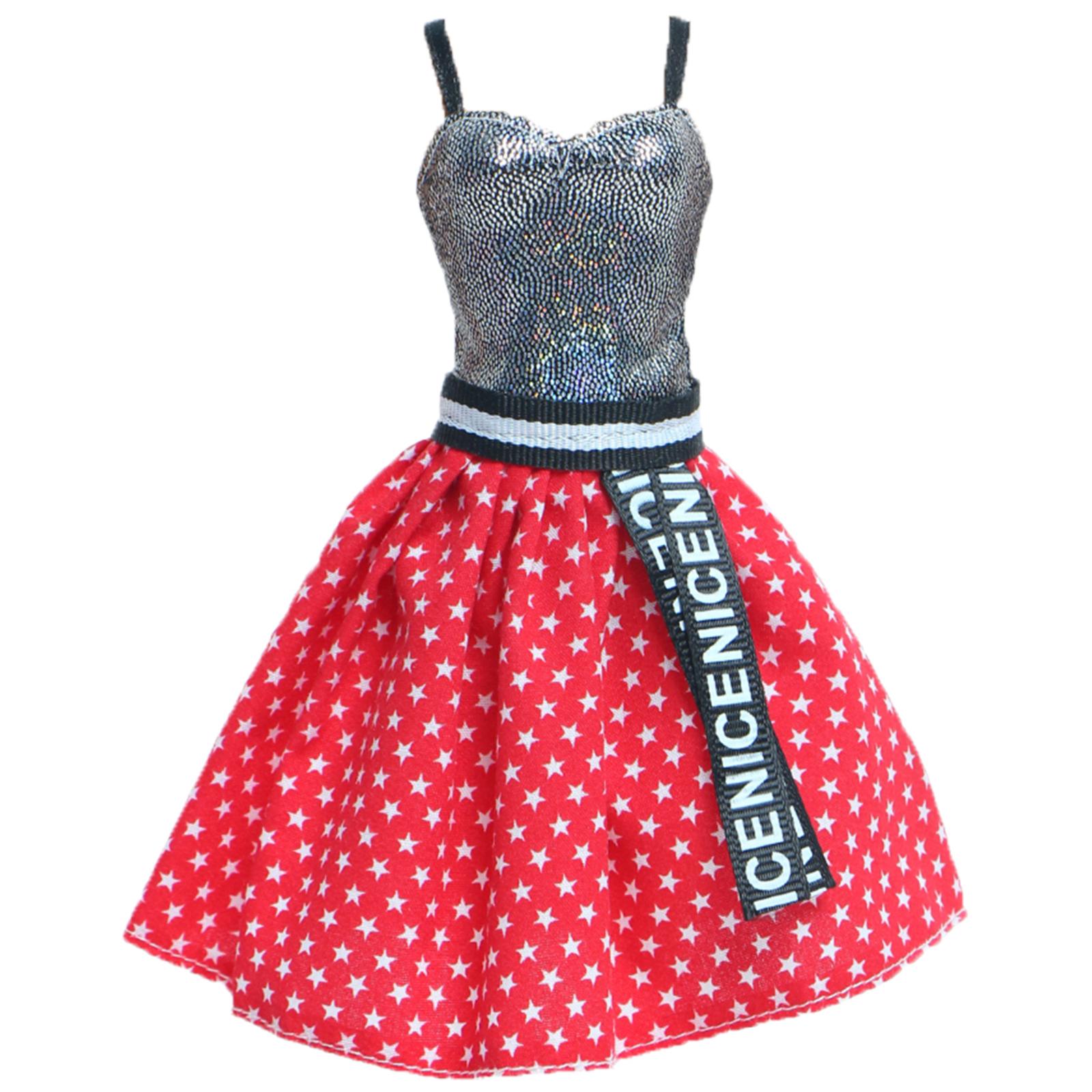 

Одежда для куклы Барби, повседневная повседневная одежда, брюки, футболка, юбка, мини-платье, пышные размеры, аксессуары для кукол 11,5 дюймов