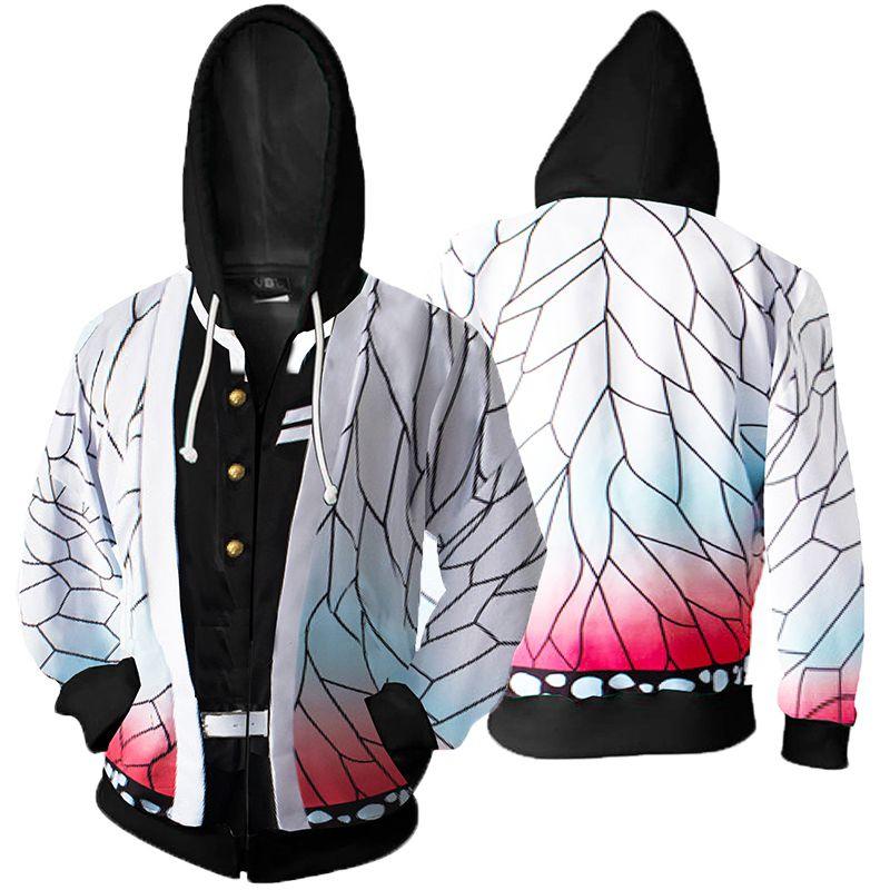 Soft And Durable Demon Slayer Kimetsu No Yaiba Kochou Shinobu Hoodie With Vibrant 3d Pattern Design