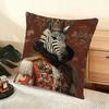 Zebra Dressed Up Portrait Cushion Cover Soft Short Plush Pillow Cover Smooth Cozy Texture Aesthetic Cushion Case Home Decor