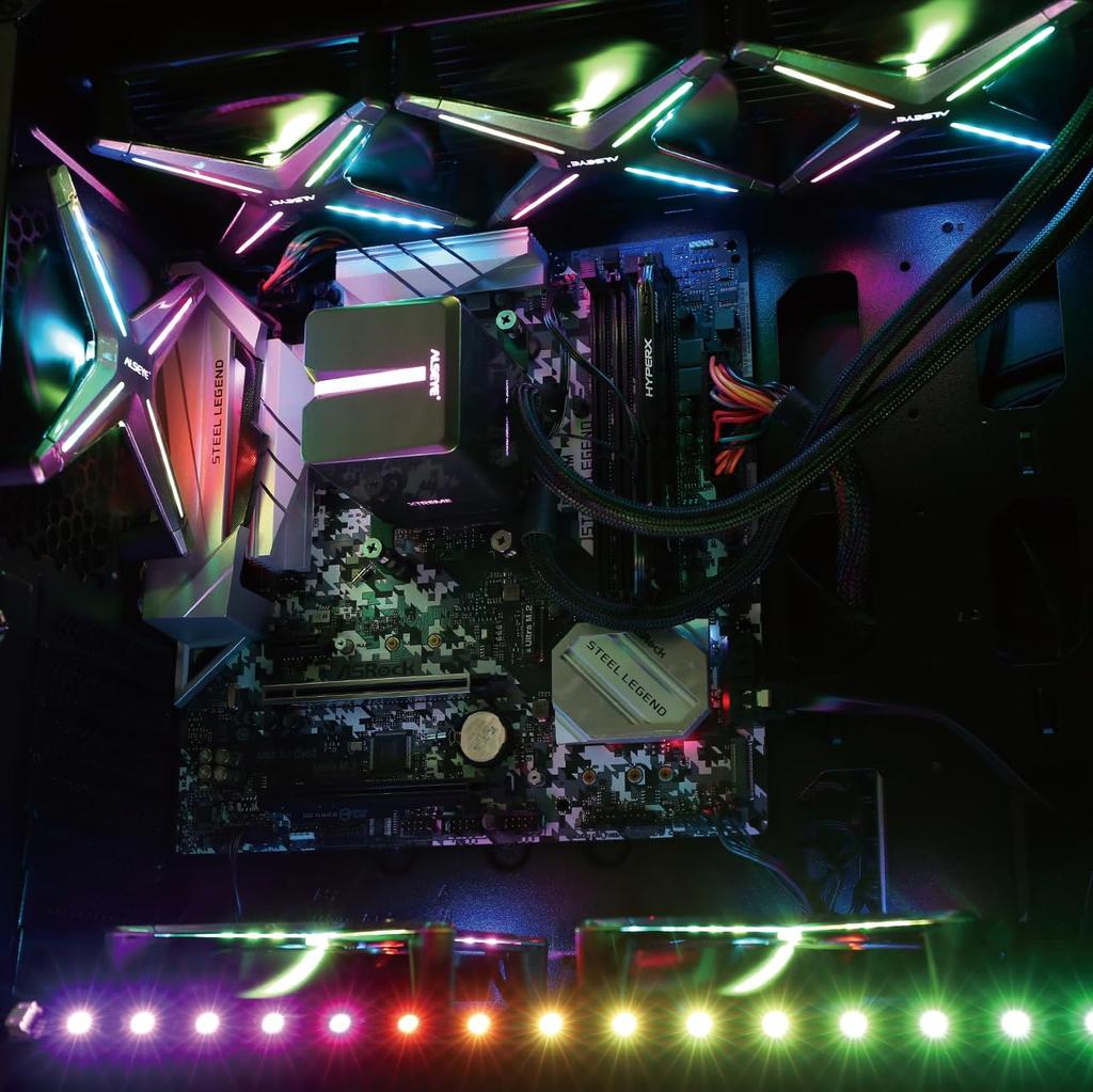 ALSEYE X12 Case Fan ARGB PWM Computer Air Cooling PC High Performance Quiet Operation 120mm RGB Reverse Blade Exhaust (White, Fan)