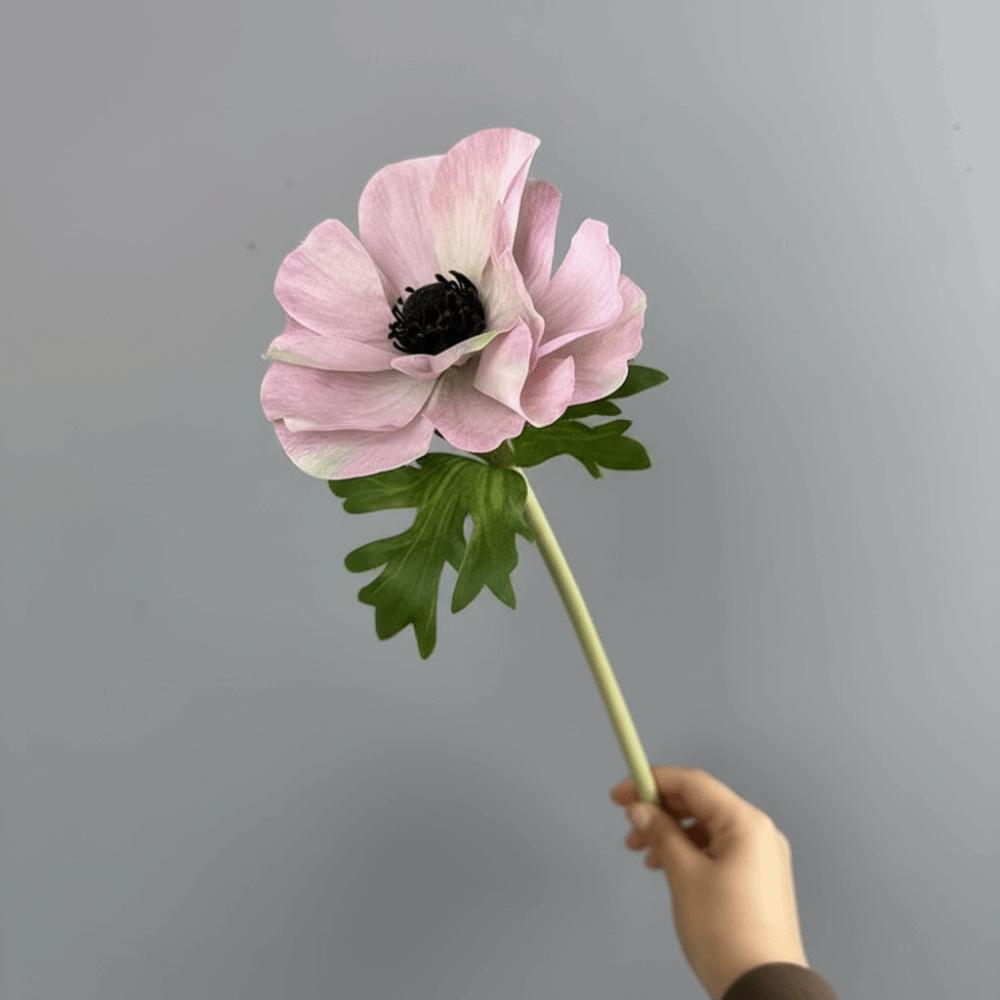 Silberner Lotusblütenzweig Künstliche Anemone Heimdekoration Simulationsblume Innenraumdekoration