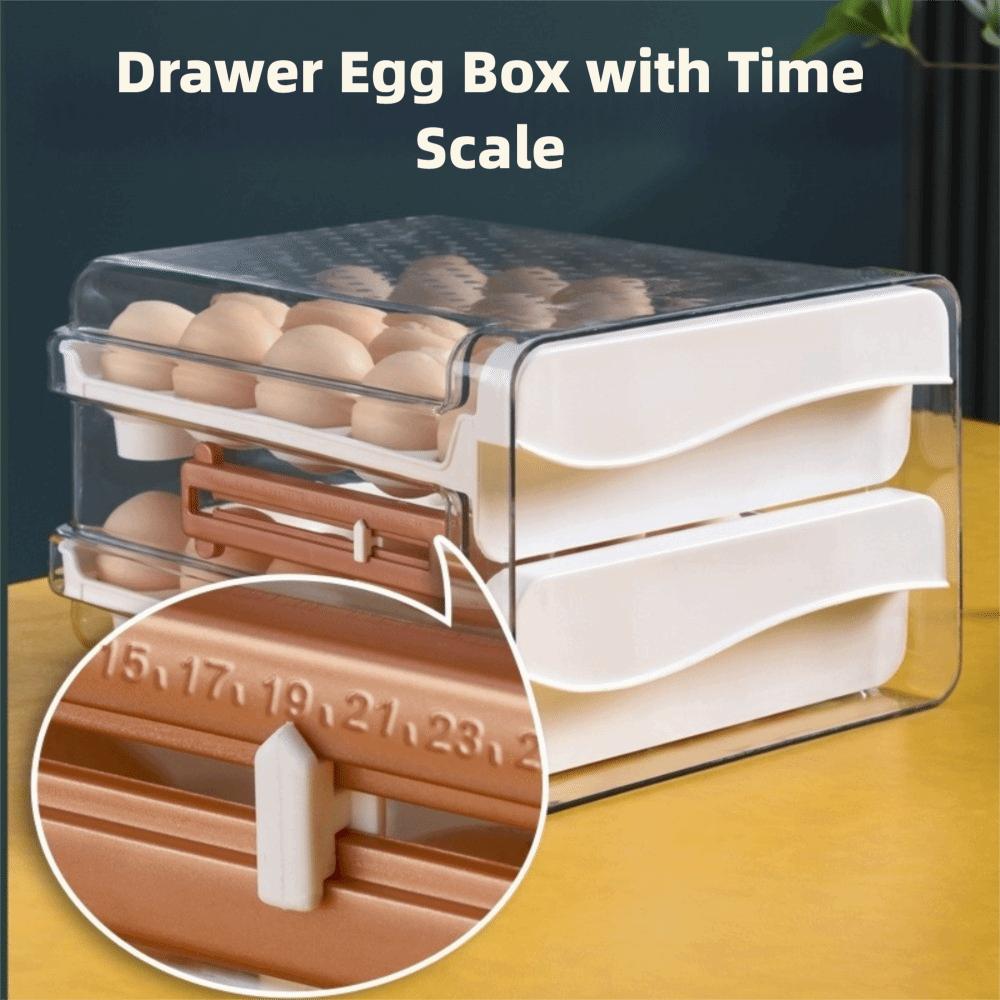 Space Saving Egg Fresh Storage Box Large Capacity Drawer Style Egg Storage Box  Food Preservation