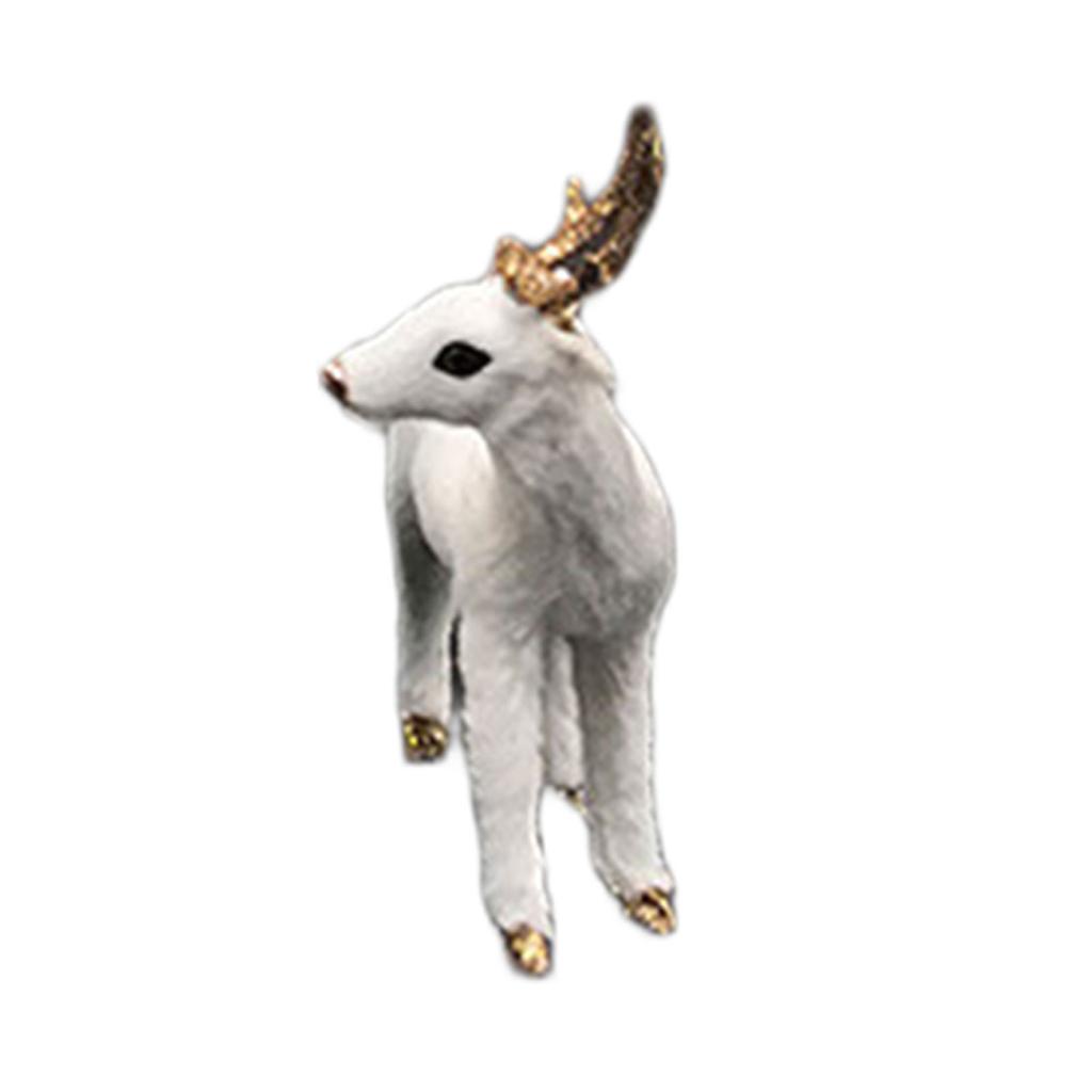 Realistic Reindeer Figures Christmas Decorations Plush Deer Model Collectible Table Desk Ornaments Home Decors Gift