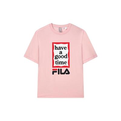 Fila X Have A Good Time Letter Logo Sports Casual Multicolor Fashion Short Sleeve T-Shirt Unisex Tops Pink F11U229103F-PK