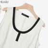 ZANZEA Women Thin Outwear and Sleeveless Dress Fashion Two Piece Suit Sets