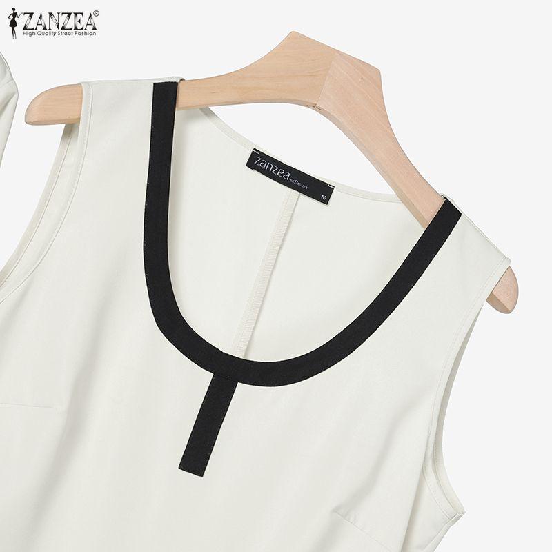 ZANZEA Women Thin Outwear and Sleeveless Dress Fashion Two Piece Suit Sets