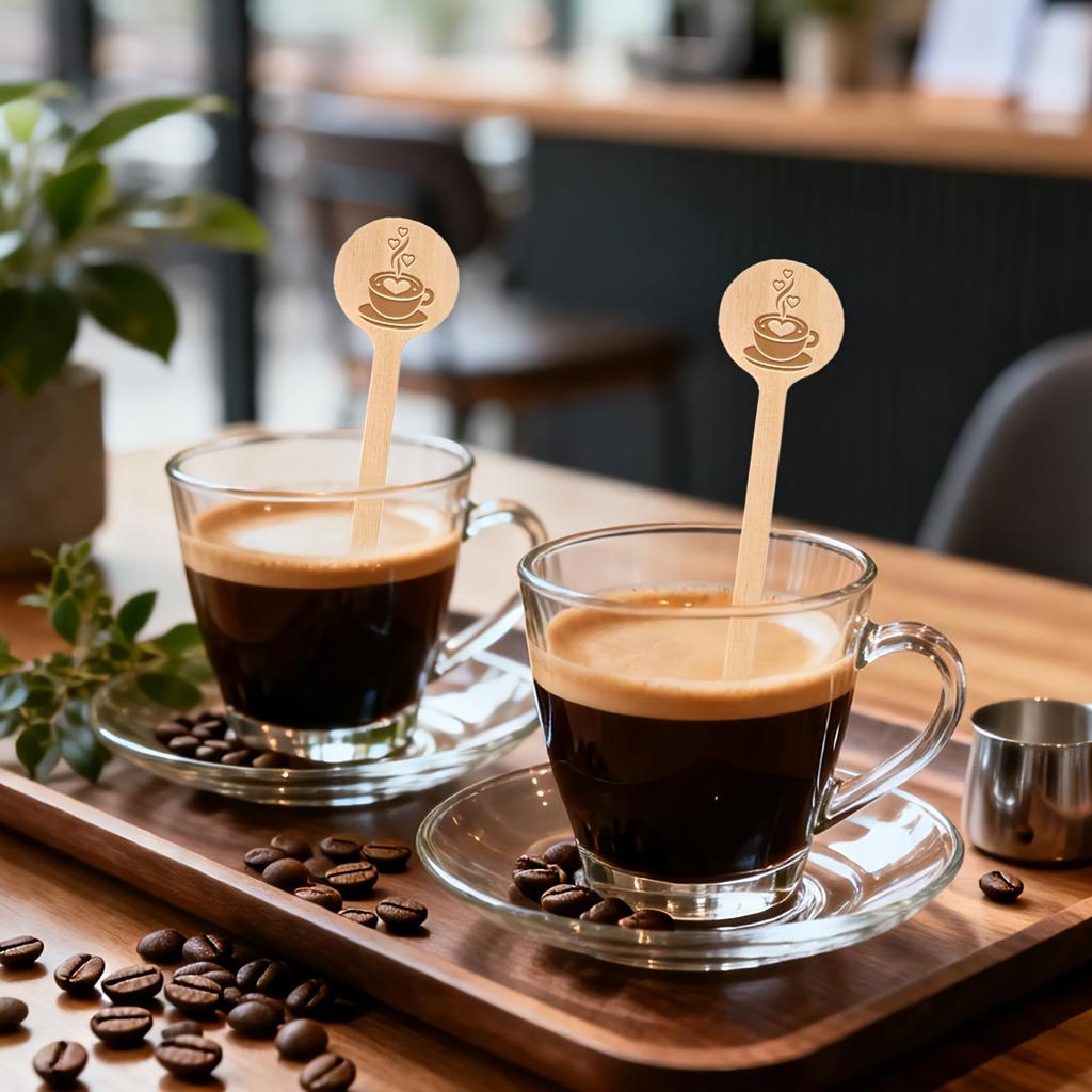 50pcs Disposable Stirring Rod-5Centimeter Round-headed Wooden Coffee Stirring Stick Is Easy To Hold and Suitable for Both Hot and Cold Beverages -