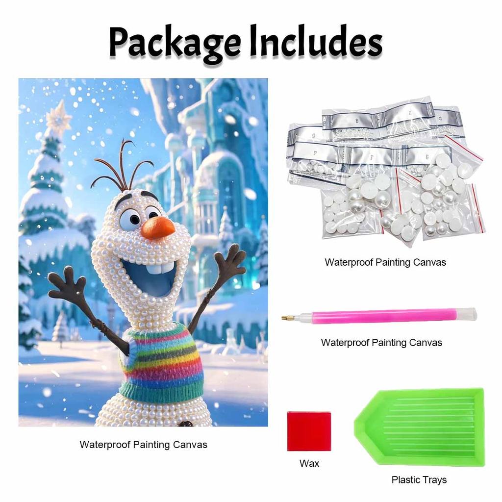 Disney DIY Pearl Art Olaf Themed Creative Pearl Painting Decorative Wall Art Creative Ornament Gift for Friends Desktop Decor