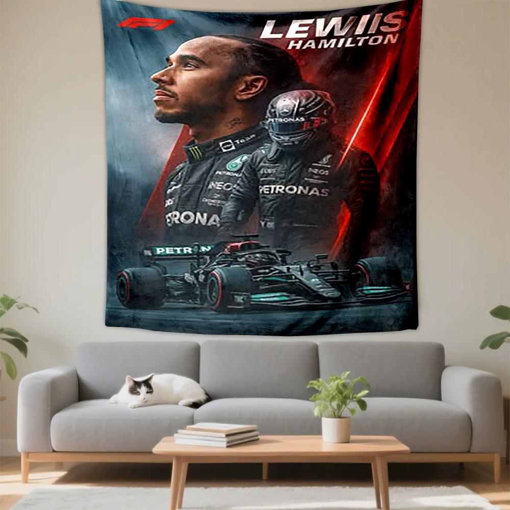 Lewis Hamilton F1 Mercedes Wall Decor Tapestry Hanging Tapestry for Bedroom Living Room Gift