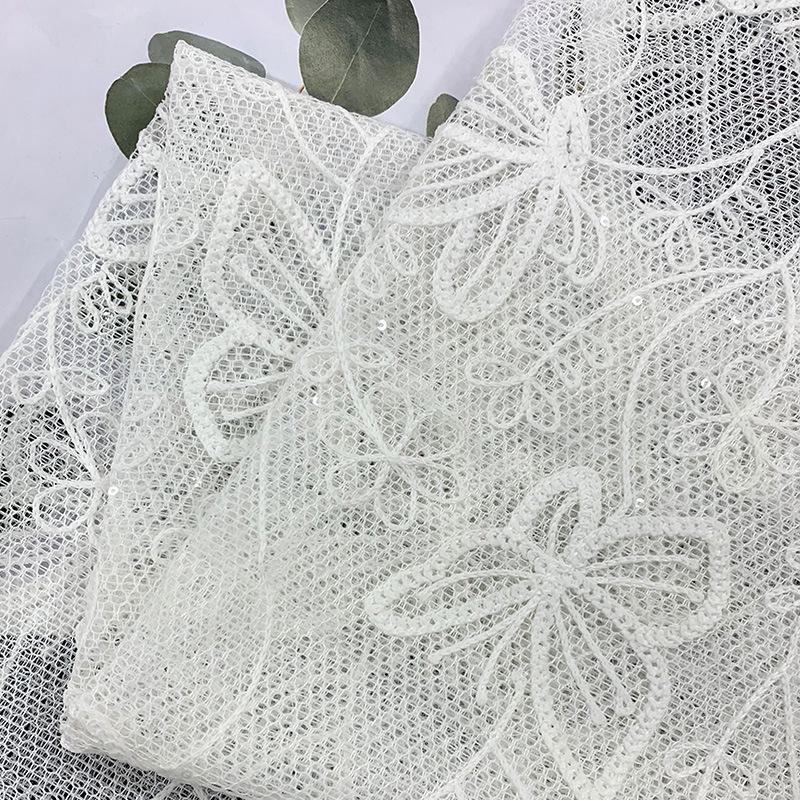 3D Butterfly Embroidery Lace Fabric for Dresses & Children's Clothing