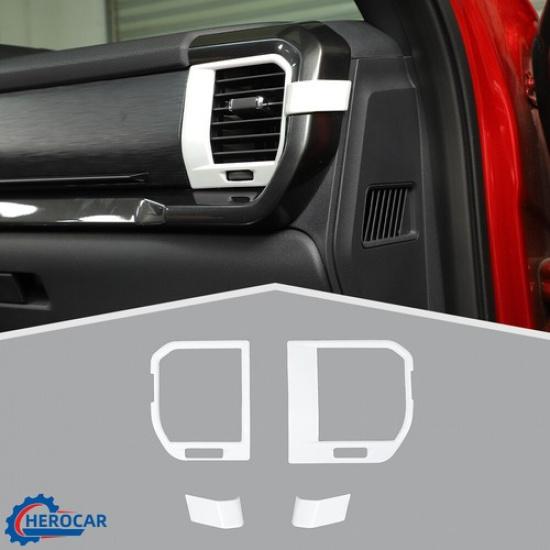 

Central Dashboard Two Side Air Vent Outlet Decor Cover Trim For Ford F-150 White
