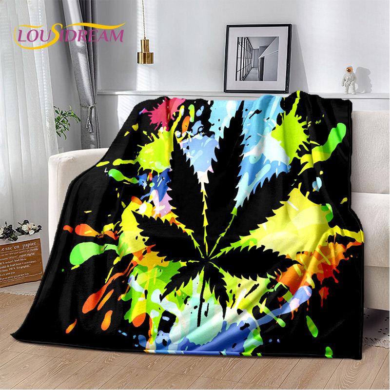 Bob Marley Reggae Music Jamaican Maple Leaf Plush Blanket,Flannel Blanket Throw Blanket for Living Room Bedroom Bed Sofa Picnic