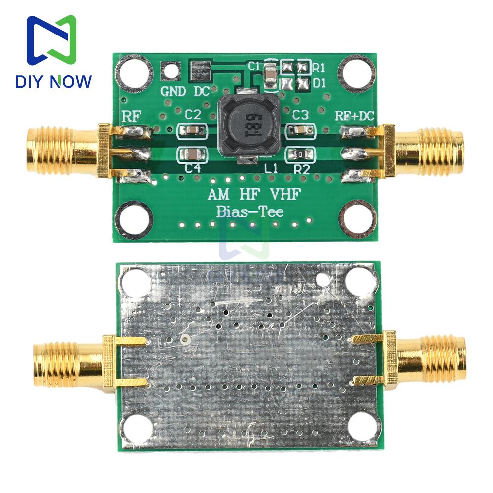 1PCS RF Bias Tee 25K-100MHz RF Broadband Amplifier Module Coaxial Feed Bias Tee Low Insertion Loss HF AM Amplifier BiasTee