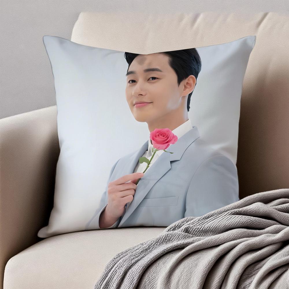 

Korean actor PPark Seo Joon Cushion Cover Pillowcase Antidustmite Invisible Zipper Short Plush Sofa Cushion 30X30cm