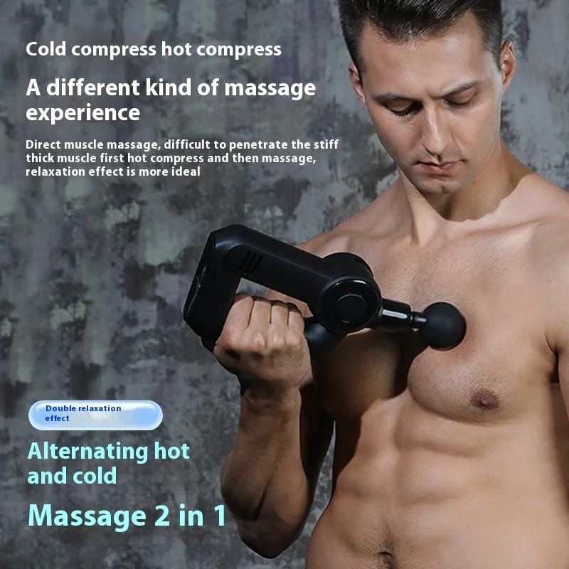 Multi Functional Fascia Gun Muscle Relaxation Massage Electric LCD Gun Hot Compress Pulse Silent Hot Cold Alternating Massager