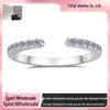 Korean Style 925 Sterling Silver Adjustable Moissanite Ring, Women’s 18K Plated Stackable Band, Versatile Fashion Jewelry.