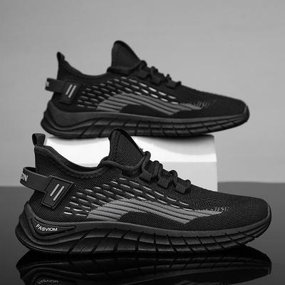 Breathable Soft-soled Fly-woven Mesh Shoes 2024 New Men's Shoes Running Casual Sports Shoes Trendy Versatile Dad Shoes