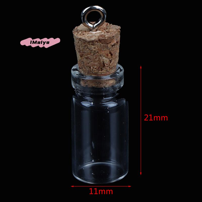 M-10Pcs Mini Glass Bottles Small Vials Cork Glass Jars Multi Usage Cork Wish Glass Empty Mini DIY Craft Supplies Home Decor