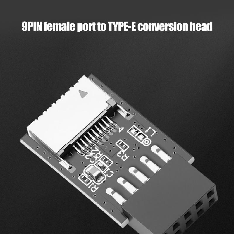 USB2.0 Header Adapter Internal 9Pin Male to Type E Female Converter for Extending USB Port Front Panel for PC