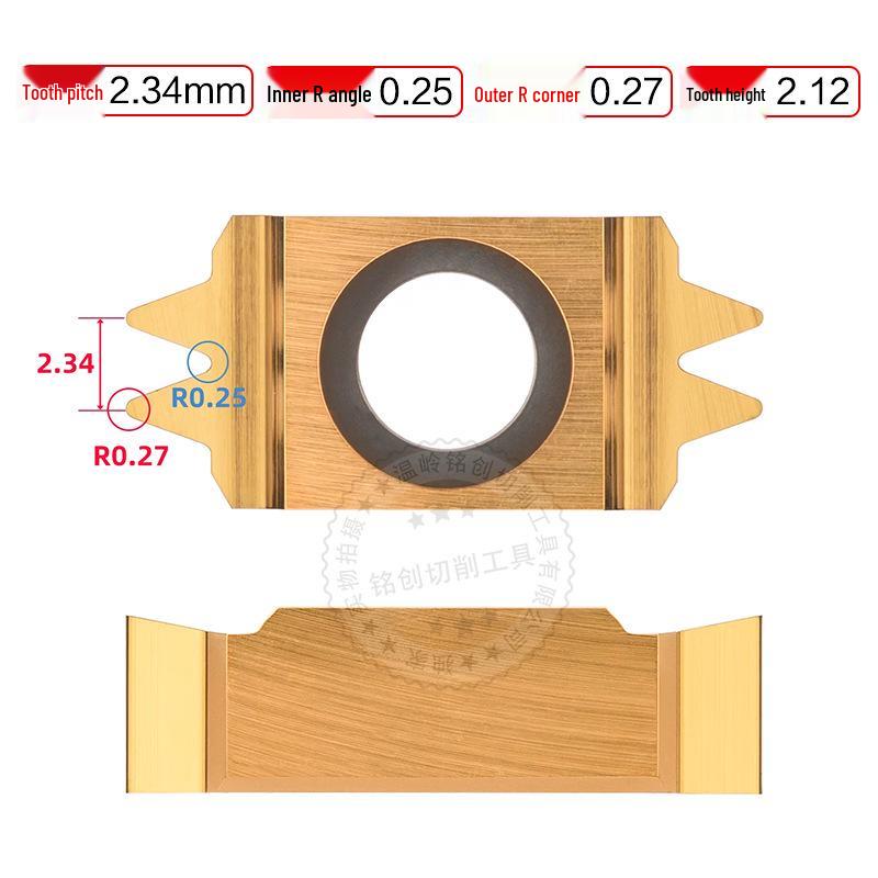 40° CNC Lathe Tool Holder Double Tooth Pulley for Quenched Cast Iron and Steel Parts (2.34/3.56)