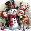 Christmas Snowdoll and Sika Deer Diamond Painting Set, DIY Adult Full Diamond Home Decoration Painting Set, Frameless Crafts