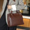 French Fashion Trend Genuine Leather Tote Bag, Shoulder Bag, Large Capacity Handbag