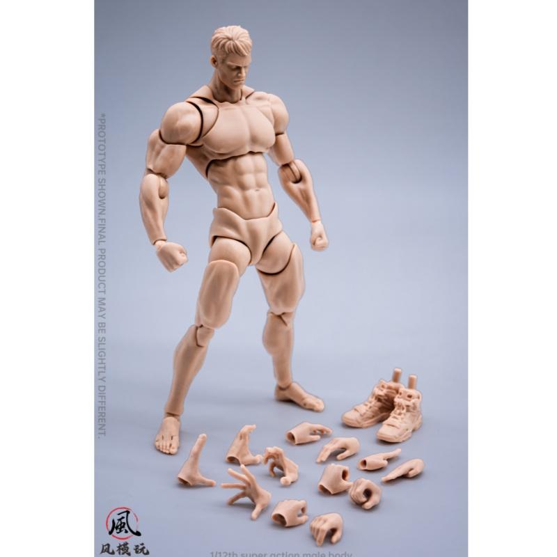 Wind Toys 1/12 Male Muscle Super Flexible Joint Body 16cm Man Action  Figure Doll Model with Head Sculpt 7 Pair of Hands Gift