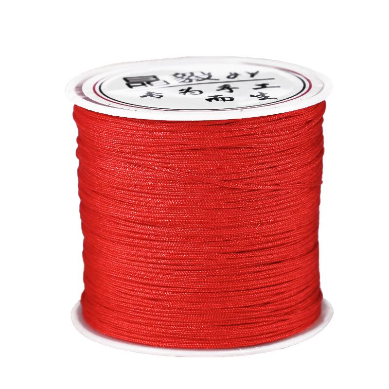 Jade Line Ne. 72: 50m Ručně tkaná DIY Korálková červená šňůra pro výrobu šperků
