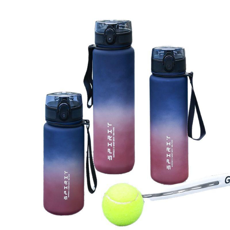 2025 New Model Frosted Gradient Sports Water Bottle for Men, Large Capacity, Drop & Heat Resistant, Portable Plastic Cup
