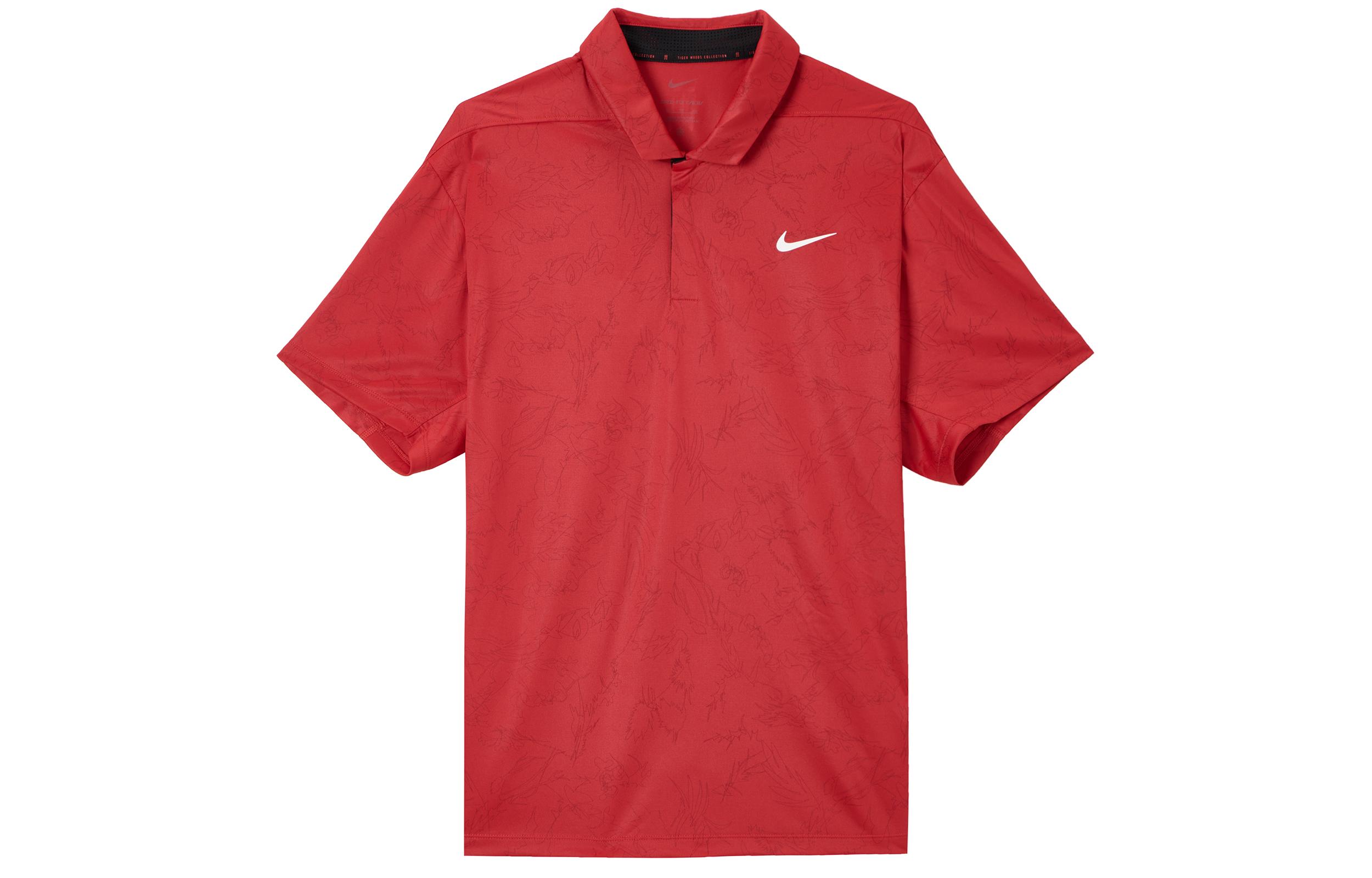 Nike Polo Shirts Men s Red Polo Collar Moderate Straight Fit DZ5381-687 L
