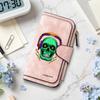 Cool Skull Printed Long Wallet Fashion Portable Card Holder Zipper Purse