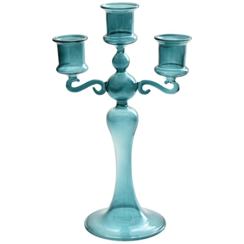 Decorative Candle Stands Glass Taper Candle Holders Candelabra Retro Candlestick Holders for Wedding,Table Centerpieces