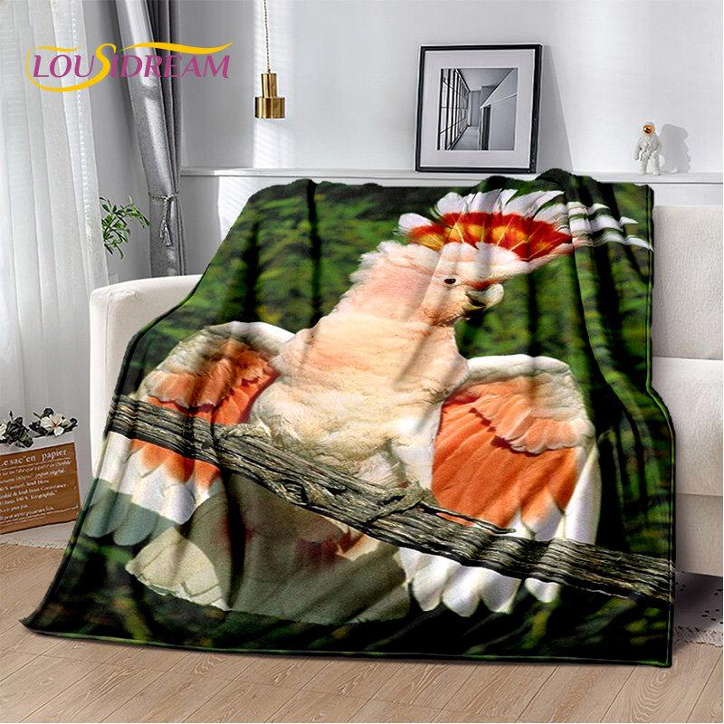 Colorful Parrot Macaws Birds Soft Plush Blanket,Flannel Blanket Throw Blanket for Living Room Bedroom Bed Sofa Picnic Cover Kids