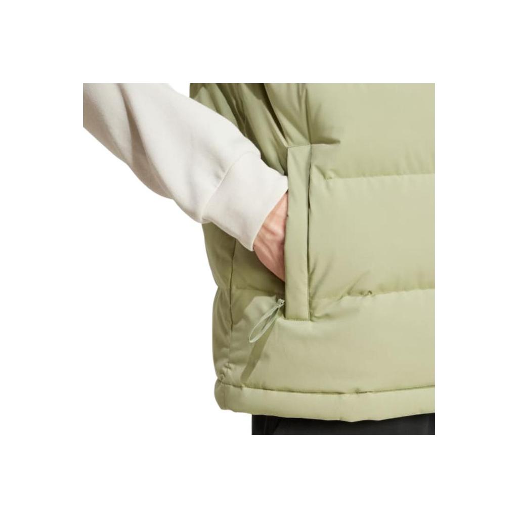 Adidas Helionic Hooded Down Solid Logo Print Single-Breasted Vest Men Vests Green IX8856