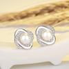 Qiaolanxuan Silver Needle Zircon Pearl Earrings Fashion Women's Jewelry