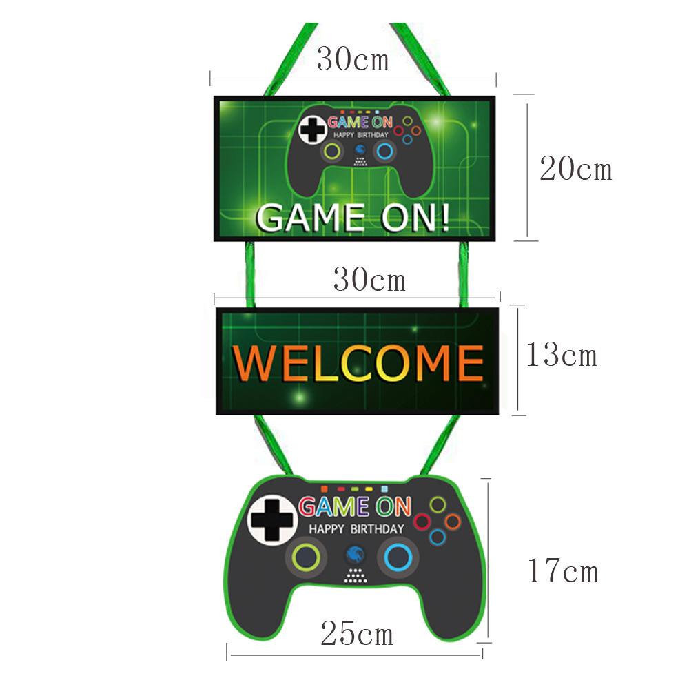 Game Theme Party Decoration Birthday Flag Gate Joint Cake Plug Set Gameone Banner Customization Creative