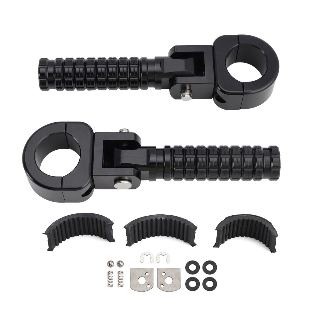 Universal Front Footrests Foot Pegs Fit for Motorcycle with 1.25" Bars