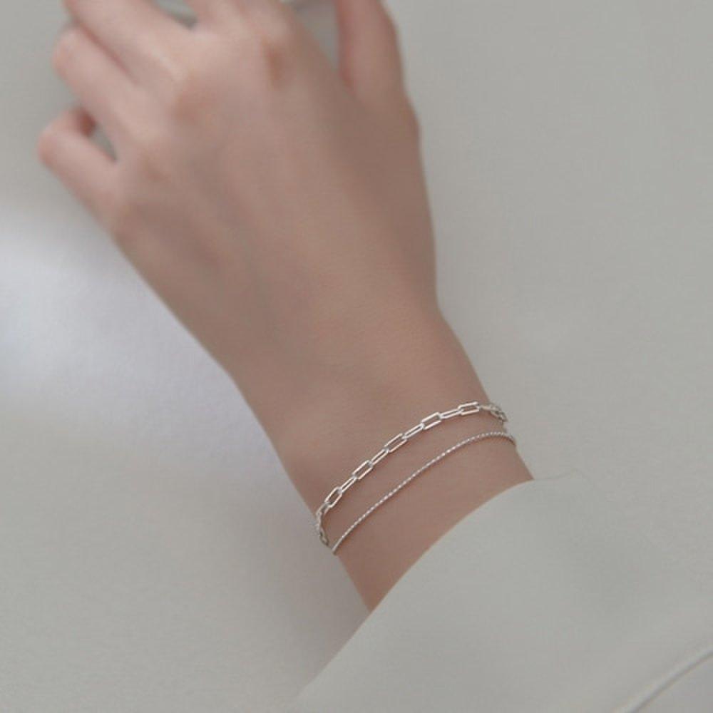 

Classic Simple Square Chain Silver 925 Bracelet W043