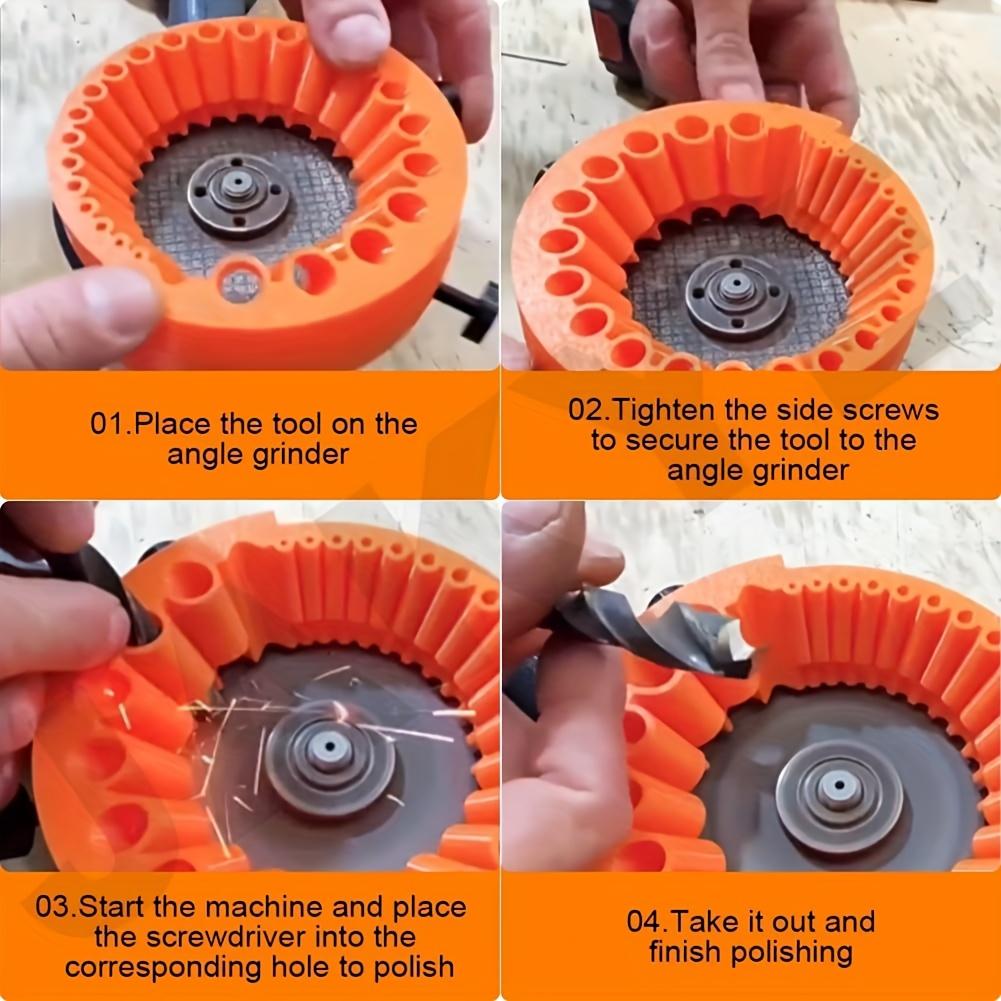 Green/black drill bit sharpener with 6 sharpening stations - Electric drill bit grinder, suitable for 2-13mm bits, durable plastic structure, ideal 