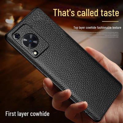Genuine Leather Cowhide Litchi Pattern Case for Huawei Enjoy 70/70Pro - Premium All-Inclusive Protective Cover