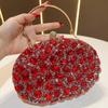 Elegant Polyester Crystal Embellished Evening Clutch For Ladies Formal Events