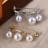 Temperament Pearl Brooch Trendy Musical Note Corsage Collar Pin Anti-exposure Buckle Pin Accessories for Women