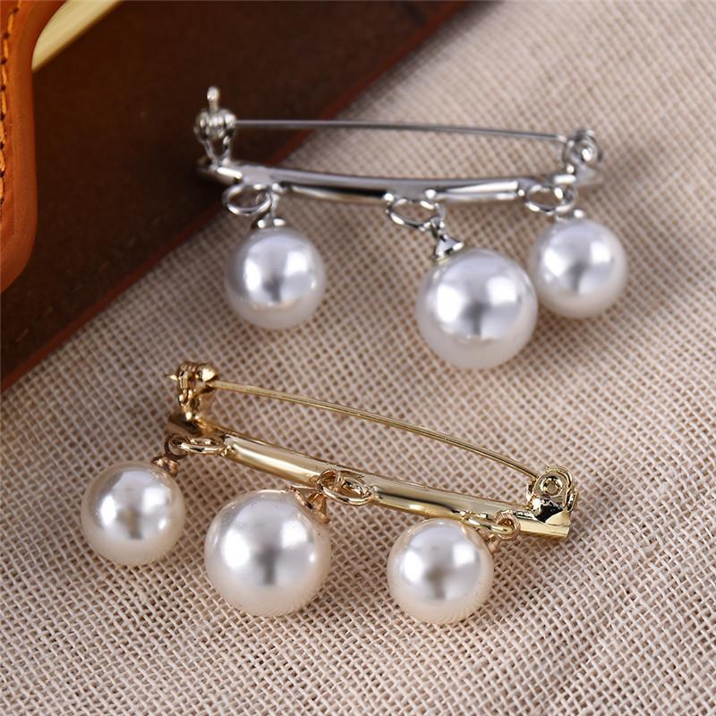 Temperament Pearl Brooch Trendy Musical Note Corsage Collar Pin Anti-exposure Buckle Pin Accessories for Women