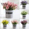 Artificial Plant 1Pc Fake Potted Flower Realistic Plastic Lavender Simulation for Office Desktop Balcony Home Decor Bonsai