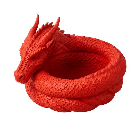 3D-печатный лоток-хранилище для дракона, Декоративная миска-подставка для колец, ключей, монет, украшений, Настольный органайзер для домашнего офиса красный